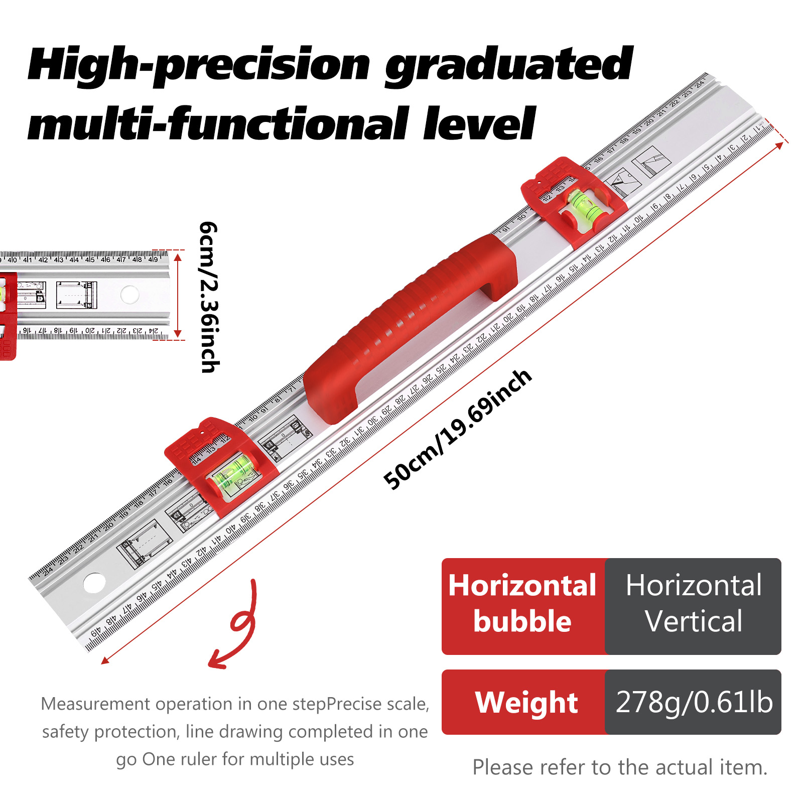 19.7inch Level Ruler Aluminum  - đánh giá và giá Home Improvement Mark
